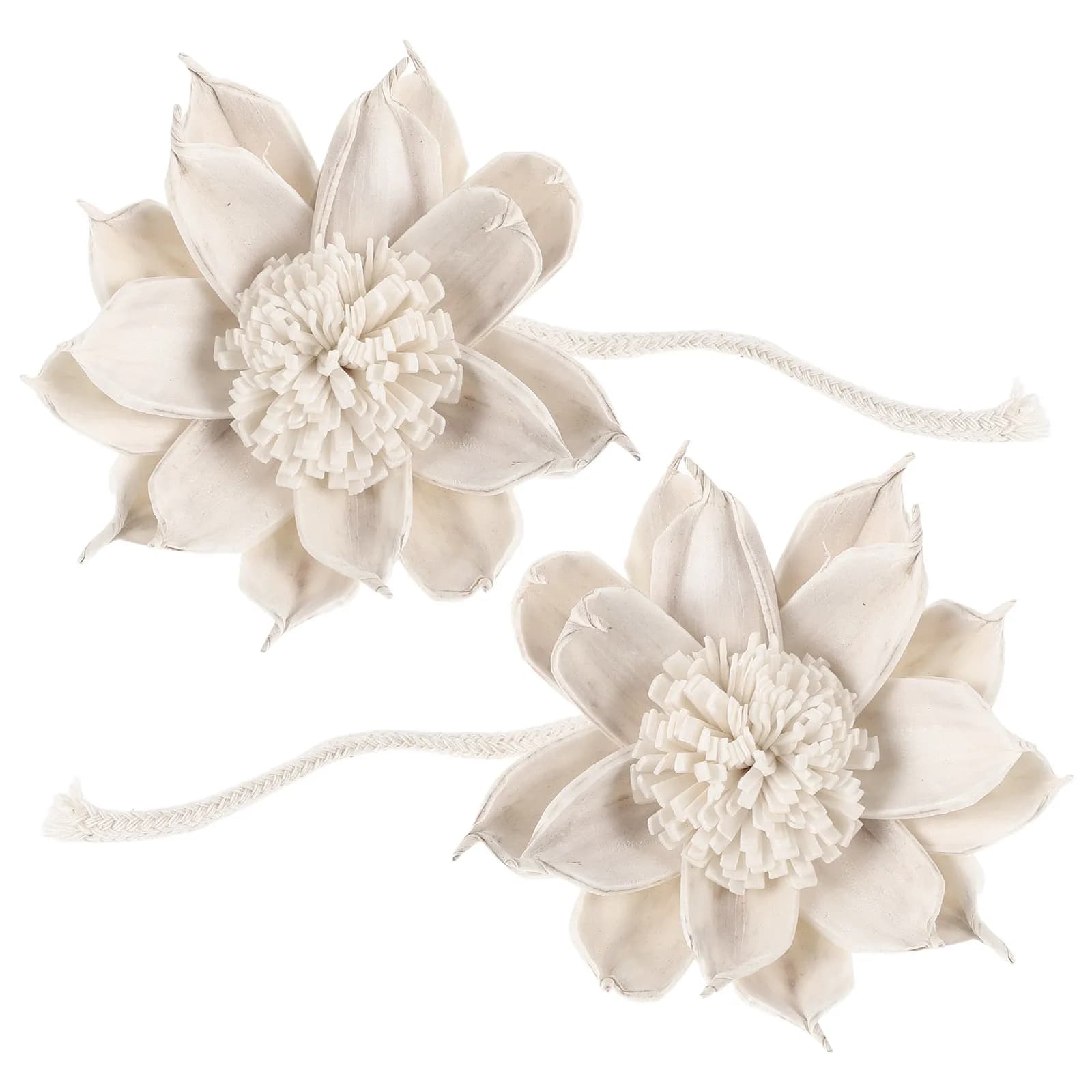 2Pcs Fireless Reed Diffuser Sticks Gardenia Scented Dried Flower Aromatherapy Decorative Cotton Rope for Bathroom Living Room