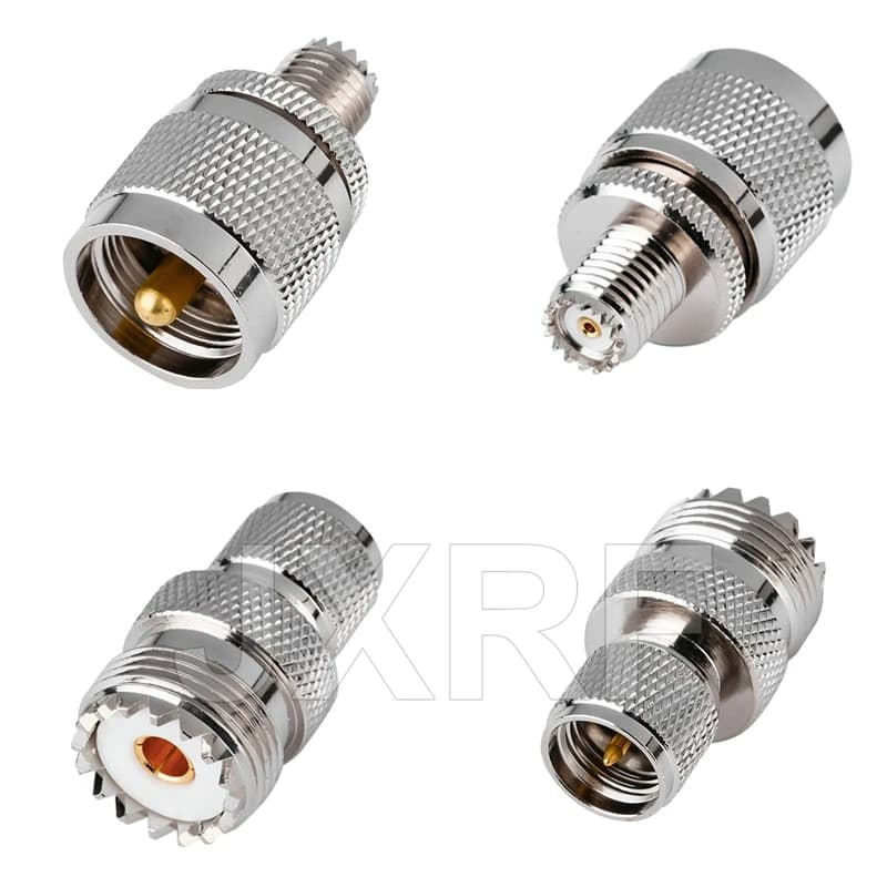 Connettore JX RF 2PCS PL259 SO239 UHF Maschio Femmina a Mini UHF Maschio Femmina Adattatore Coassiale per Walkie talkie Antenna