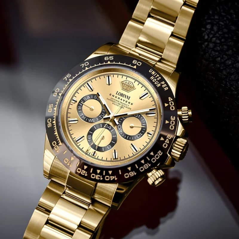 LOBINNI19028 Men's mechanical watch new JHB16 Automatic mechanical movement sapphire 50M Luminous stainless steel men's wristwatch