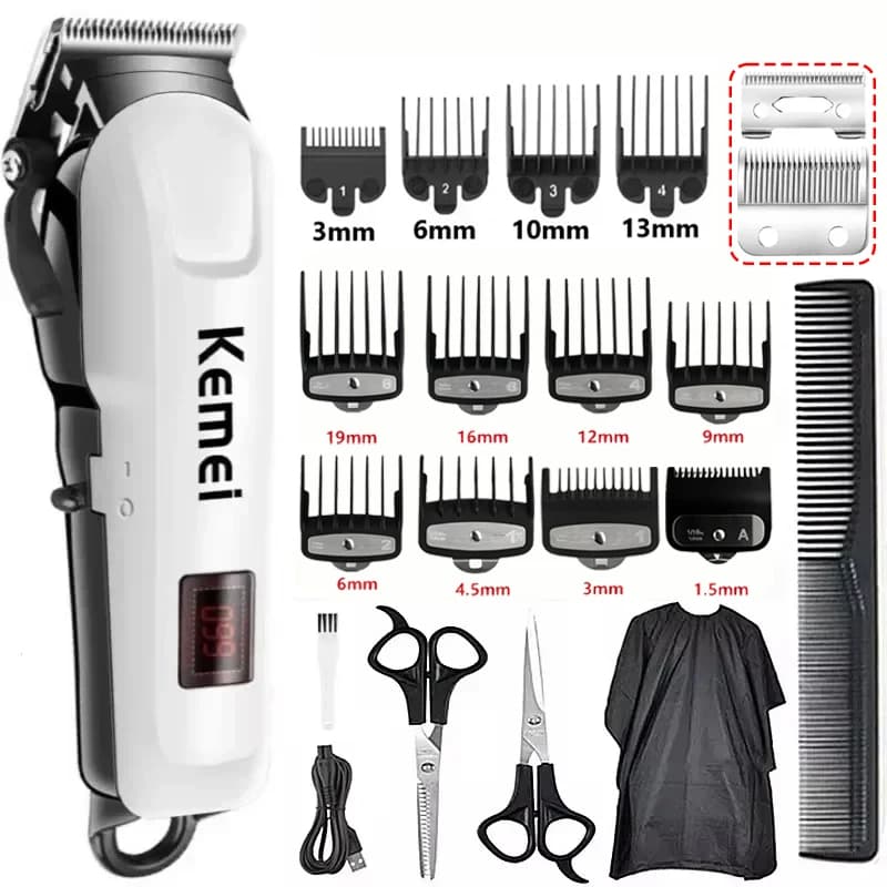 Kemei Hair Cutting Machine Electric Hair Clipper Cordless Trimmer for Men Shaving Machine Rechargeable Hair Cut Barber KM-809A