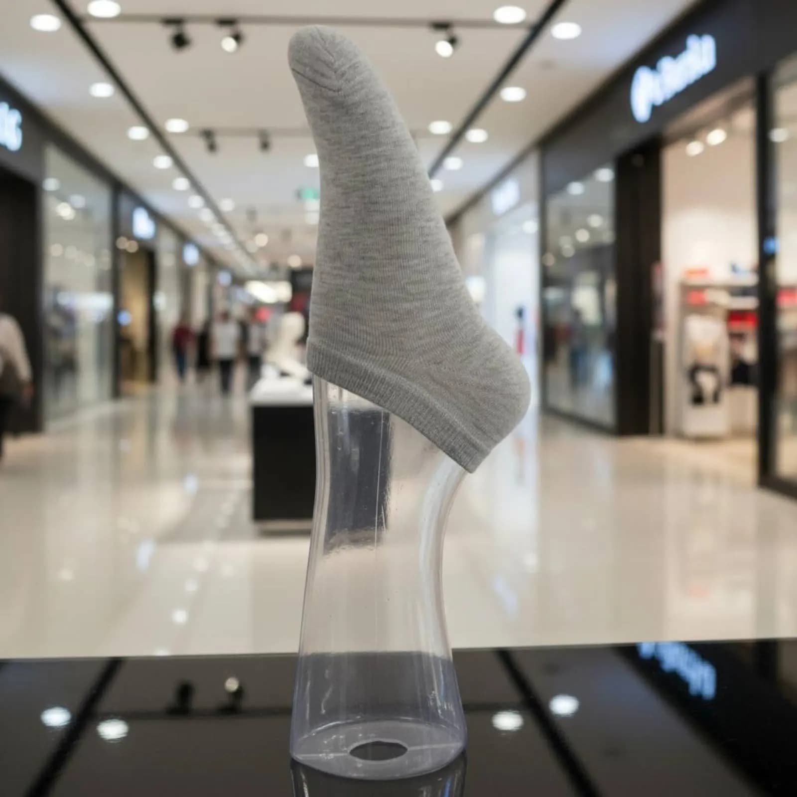 Modello di Piede Femminile con Supporto, Riutilizzabile, Espositore Trasparente per Calze, Forma Versatile per Posizione in Punta