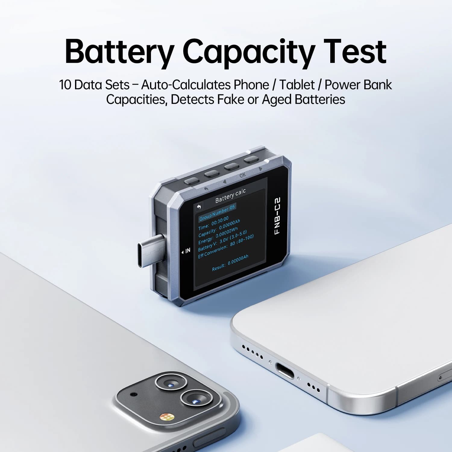 FNIRSI FNB-C2 Portable Type-C Fast Charging measurement PD3.1 QC3.0 240W Max Power Digital Power Bank / Phone / Charger Test