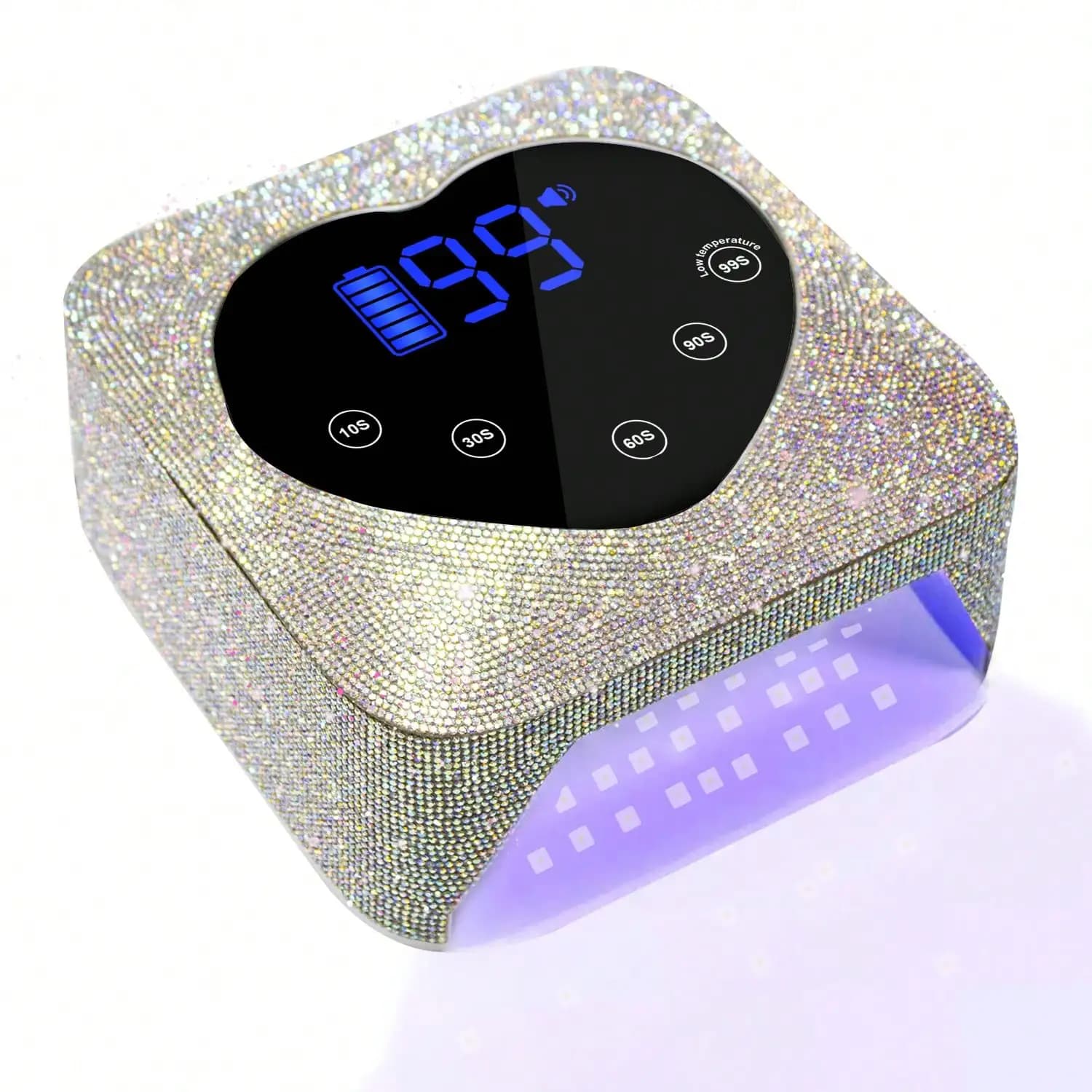 Lampada UV LED per Unghie Senza Fili, 72W, Asciugatore per Smalto Gel Ricaricabile con Ampio Display LCD, Lampada per Polimerizzazione Unghie Ricaricabile