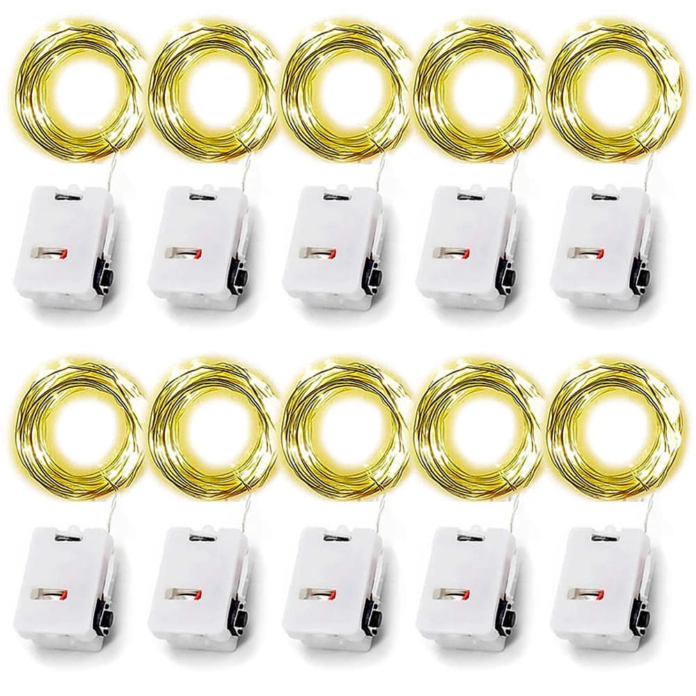 10 pz 3 metri modalità filo di rame LED String Fairy Lights ghirlanda albero di natale Decor Navidad regali per feste di matrimonio fai da te con batteria