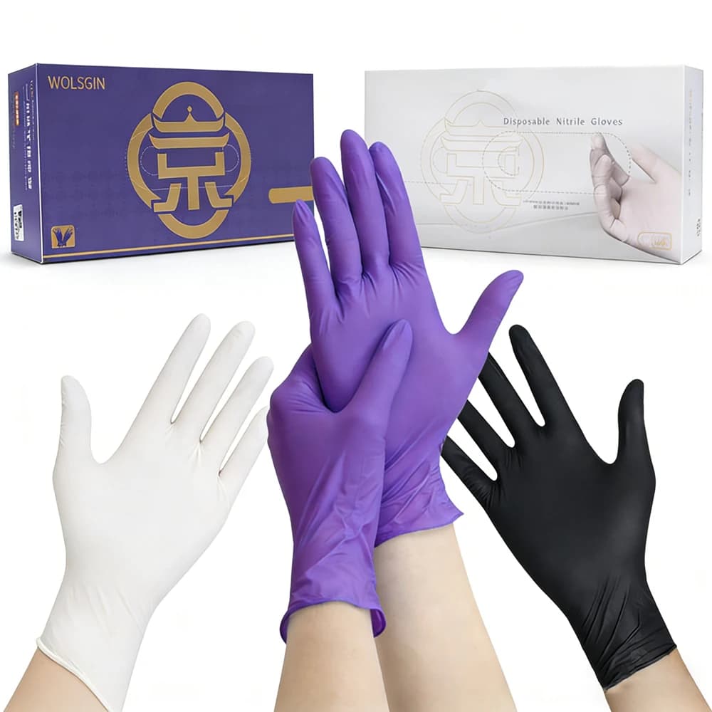 Guanti monouso in nitrile puro da 10/50/100/200/400 pezzi, adatti per lavori domestici, pulizia della cucina e tintura dei capelli