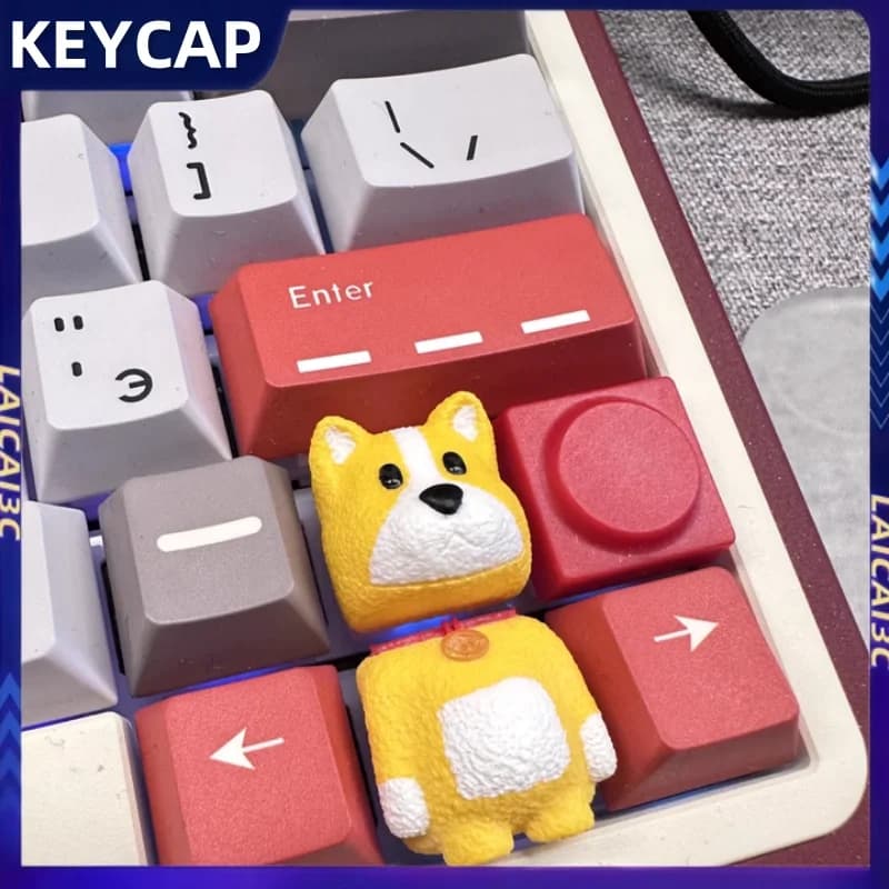 Cute animal theme Keycap resin Cherry Profile Mechanical Keyboard Anime DIY Gift Cardboards Collectible PC Game Accessories