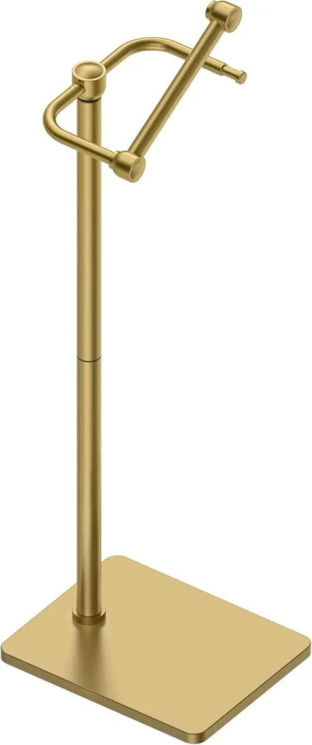 Portarotolo da terra con design girevole, base pesante e struttura in acciaio inossidabile con finitura oro spazzolato