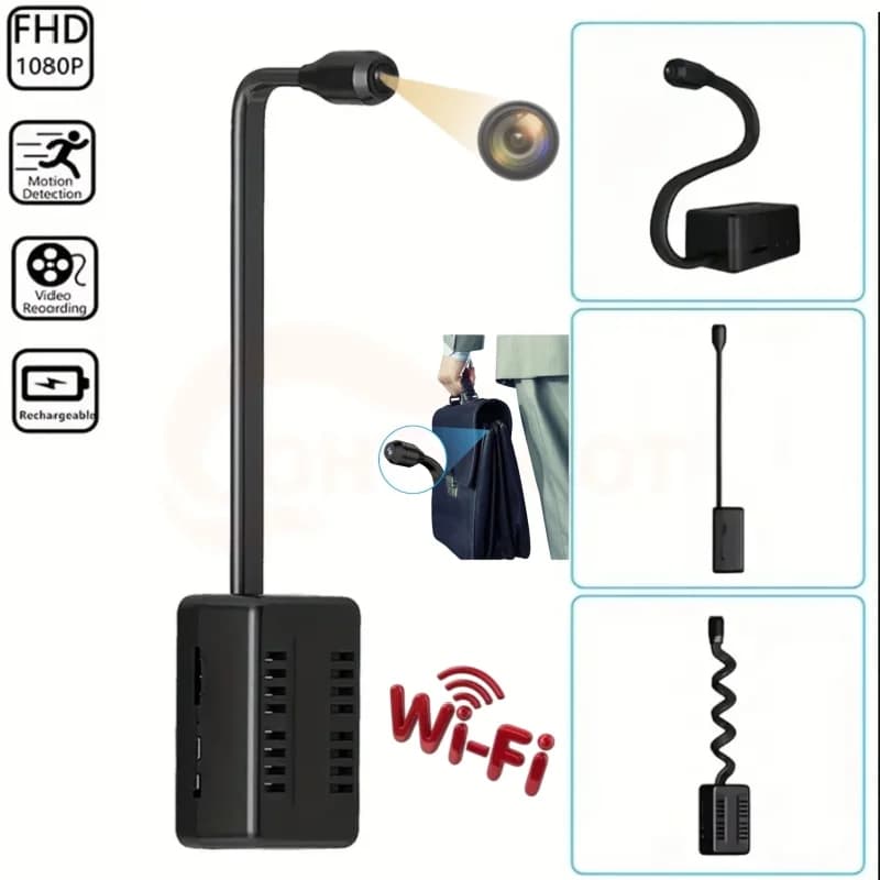 Mini telecamera WiFi 1080P HD Smart Home Security 360 ° Obiettivo ruotabile Corpo Cam IP Reomote Monitor Push Allarme Piccoli videocamere Espiar