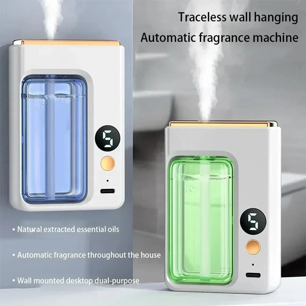Diffusore Automatico di Aromi per Auto con Display, Umidificatore per Oli Essenziali, Deodorante e Purificatore d'Aria per Bagno