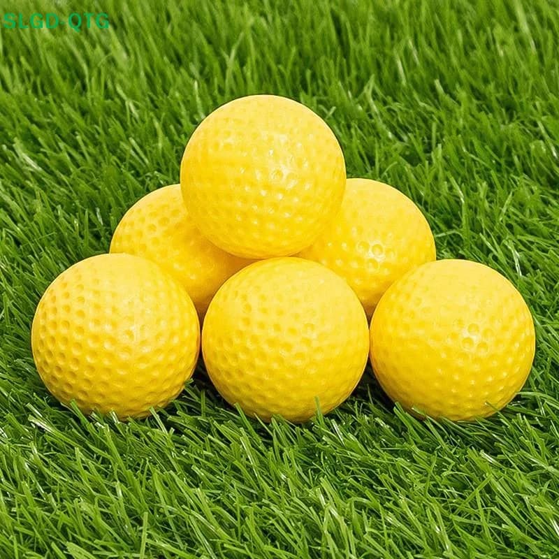 Hot! NEW Golf Balls 10pcs Indoor Or Outdoor Practice Golf Balls Yellow PU Soft Golf Balls Golf Training Aid Balls