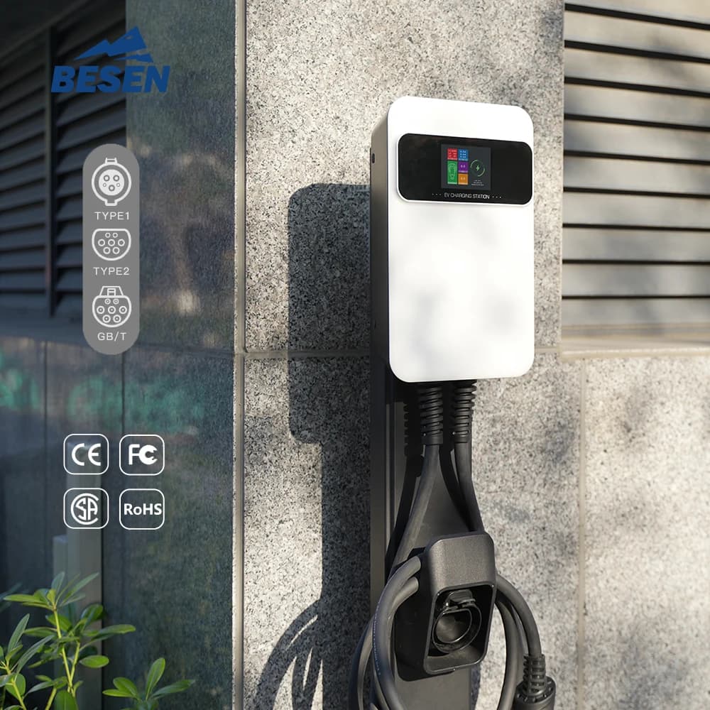Smart Wallbox 22kW Modo 3 Charger for EV Charging with GB Type 1/2 Plug