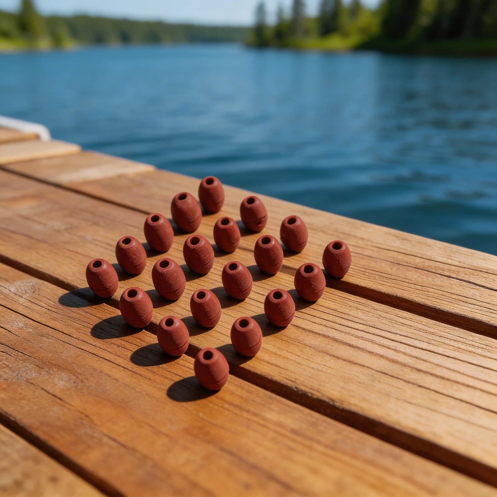 Set di 20 Palline Galleggianti Perforate in PVC per la Posa di Reti da Pesca con Modellatura Integrata e Apertura da 6mm per Infilare la Corda
