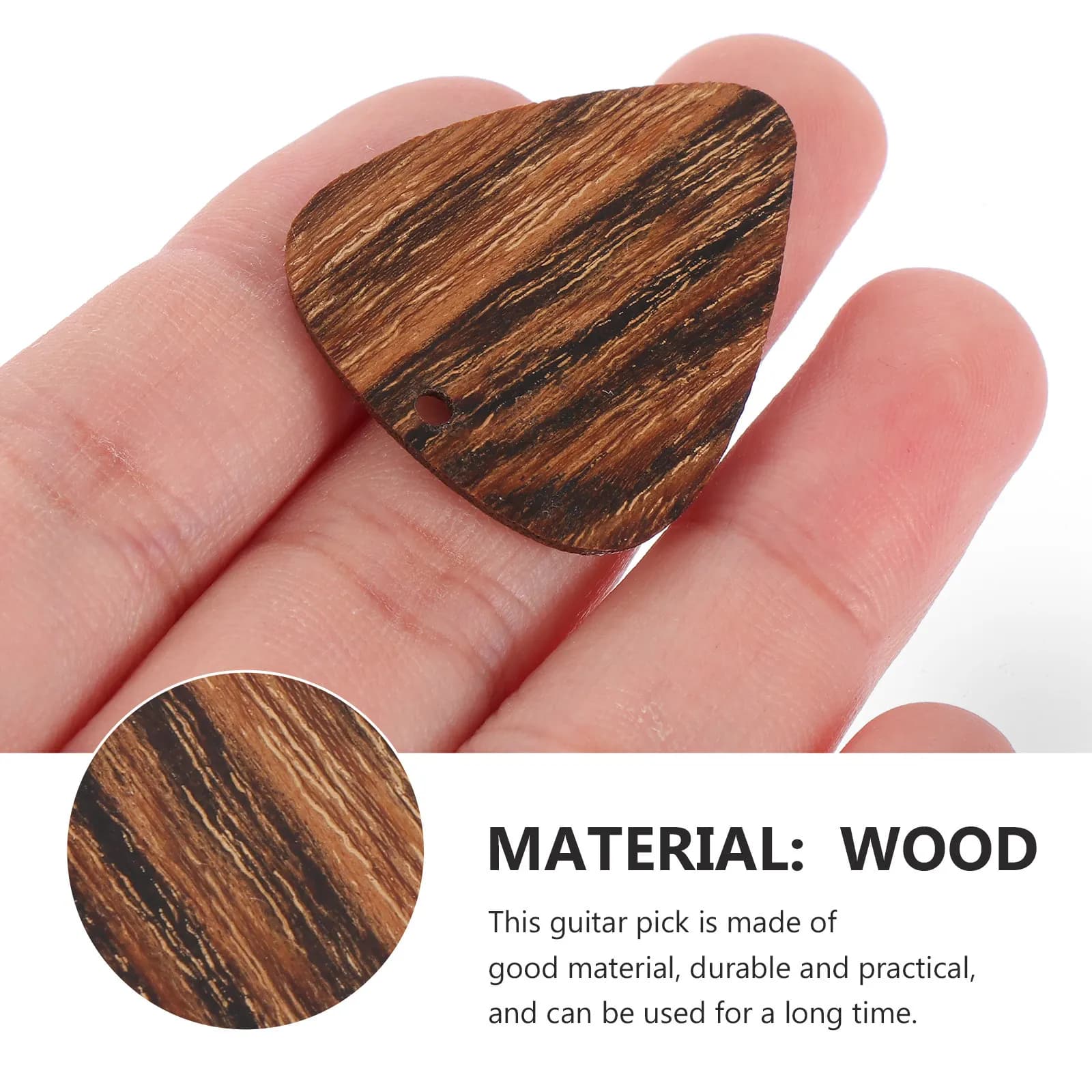 1 Pezzo Ciondolo a Forma di Plettro per Chitarra in Legno, Materiale Ecologico, Impugnatura Antiscivolo, Lunga Durata, Accessorio per Chitarra e Basso