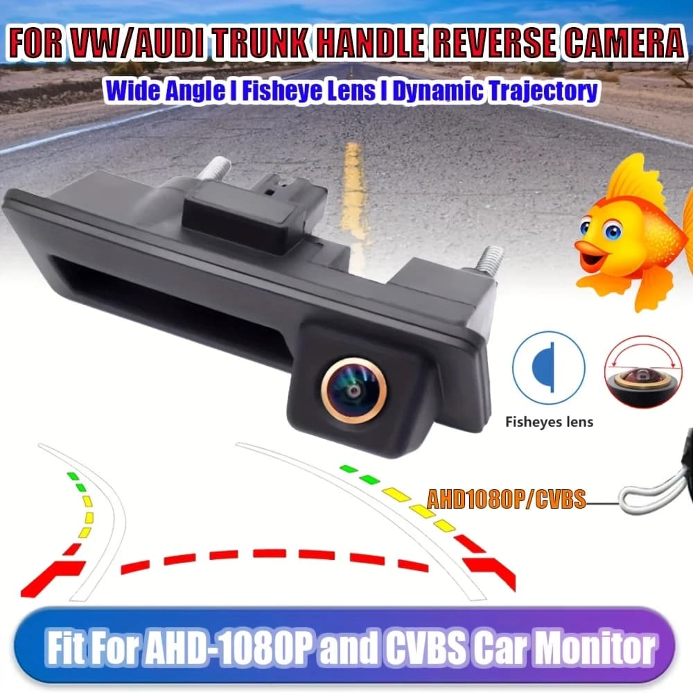 AHD 1080P/CVBS reverse camera for VW/AUDI models including Passat B7/B8, Tiguan, Golf 7/7.5, A4, A5, Q3, E Q5