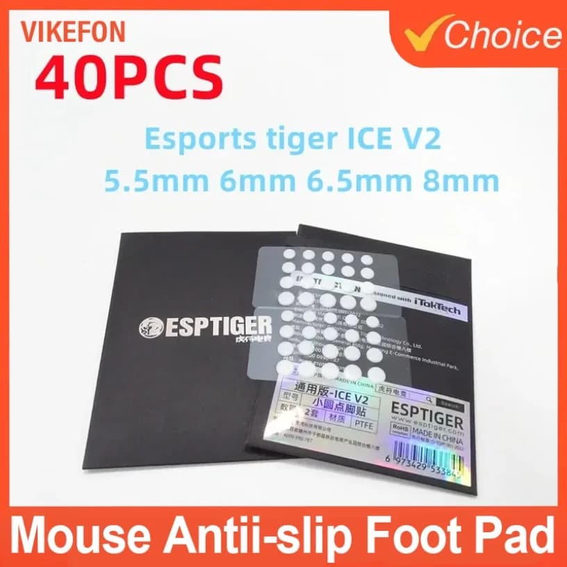 40 piedini per pattini per mouse bianchi ICE V2 per decorazioni universali per mouse a punti fai da te con bordi arrotondati e arrotondati