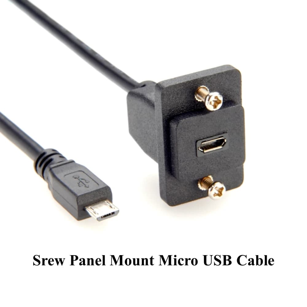 Cavo di prolunga Micro USB con montaggio a pannello, da Micro USB Maschio a Femmina, con flangia per chassis, per Raspberry Pi