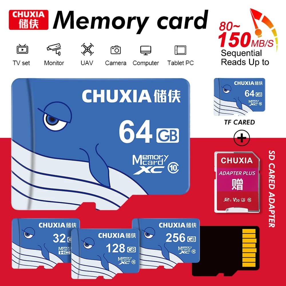 Scheda Micro TF/SD di alta qualità 16gb 32gb Scheda di memoria ad alta velocità Flash Mini TF Card Classe 10 U3 64GB 128GB 256GB per telefono/giochi