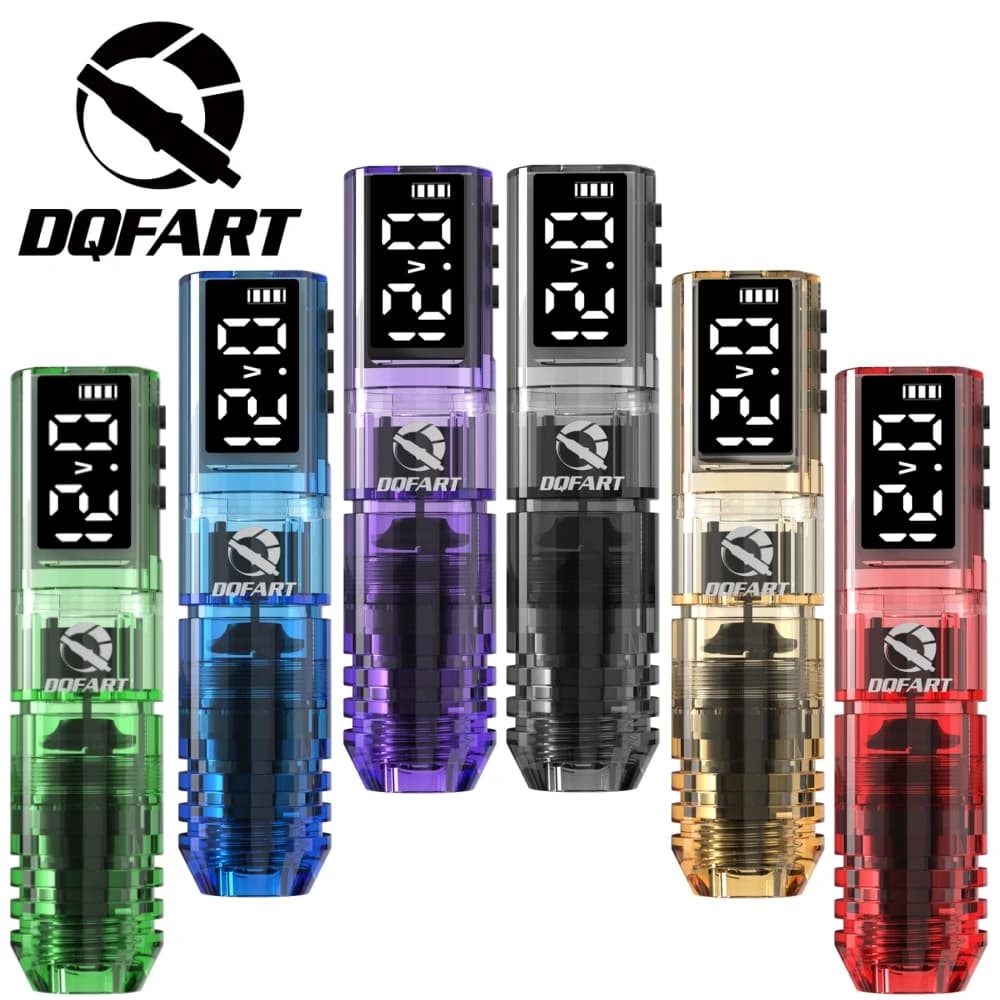 DQFART P1 Electric Wireless Tattoo Machine Pen 6Colors 1600mAh Easy Beginner Body Art Creative Designs