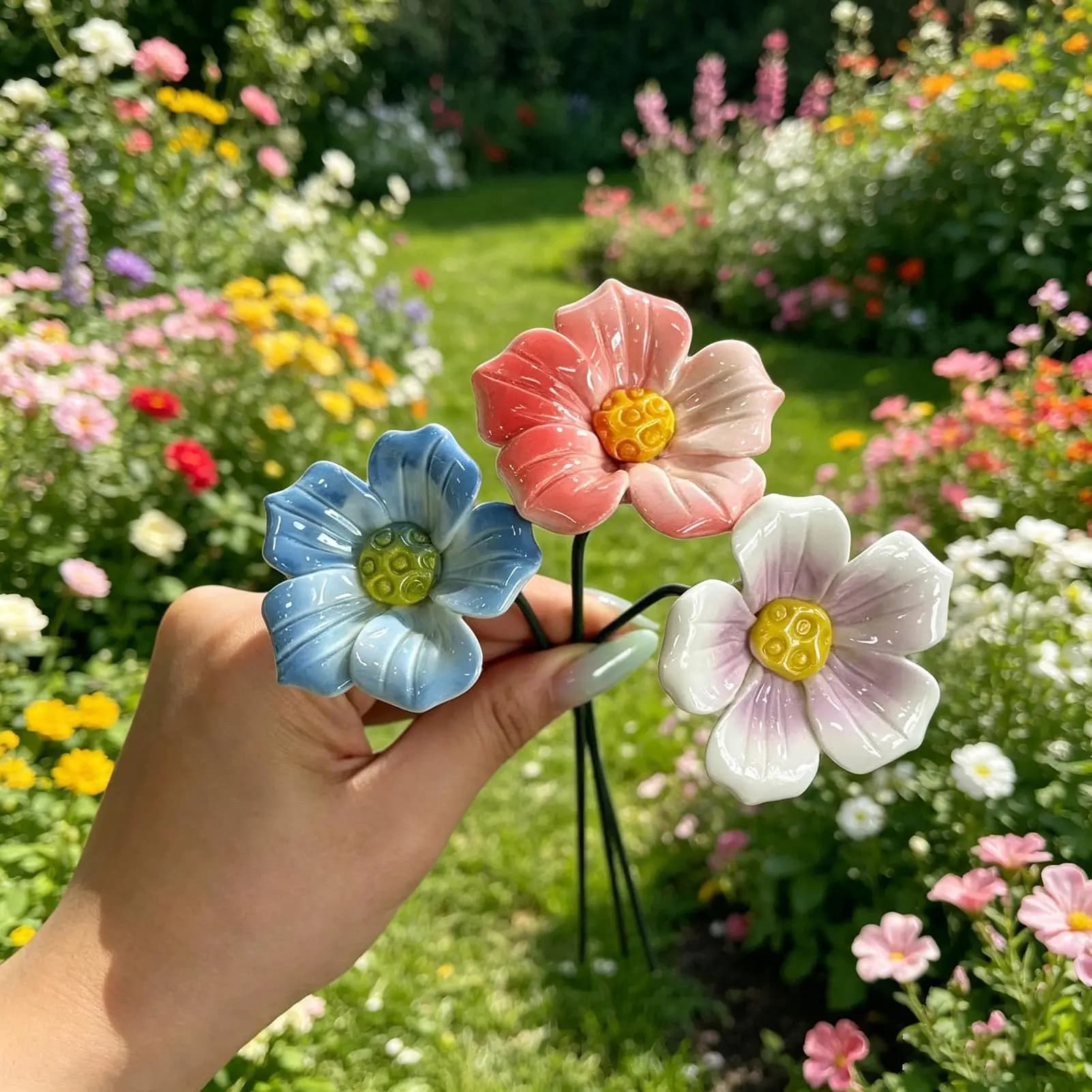 Bee Drinking Station Ceramic Elegant Decorative Bird Bath Bee Drinking Dish Flower Shape For Outdoor Lawn Garden Plant Pot Park
