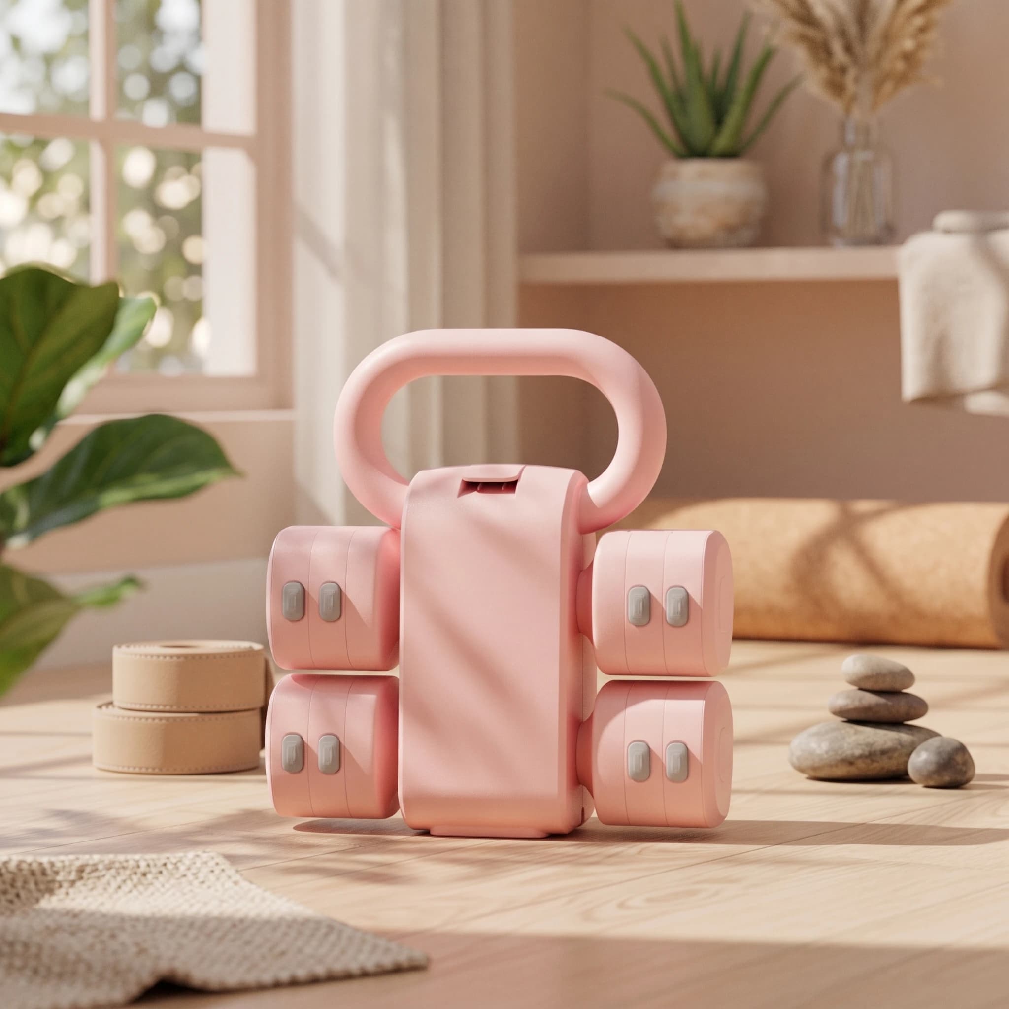Dumbbell with Kettlebell Handle Detachable Adjustable Dumbbell Adjustable Kettlebell Anti-Slip Unrestricted Weights