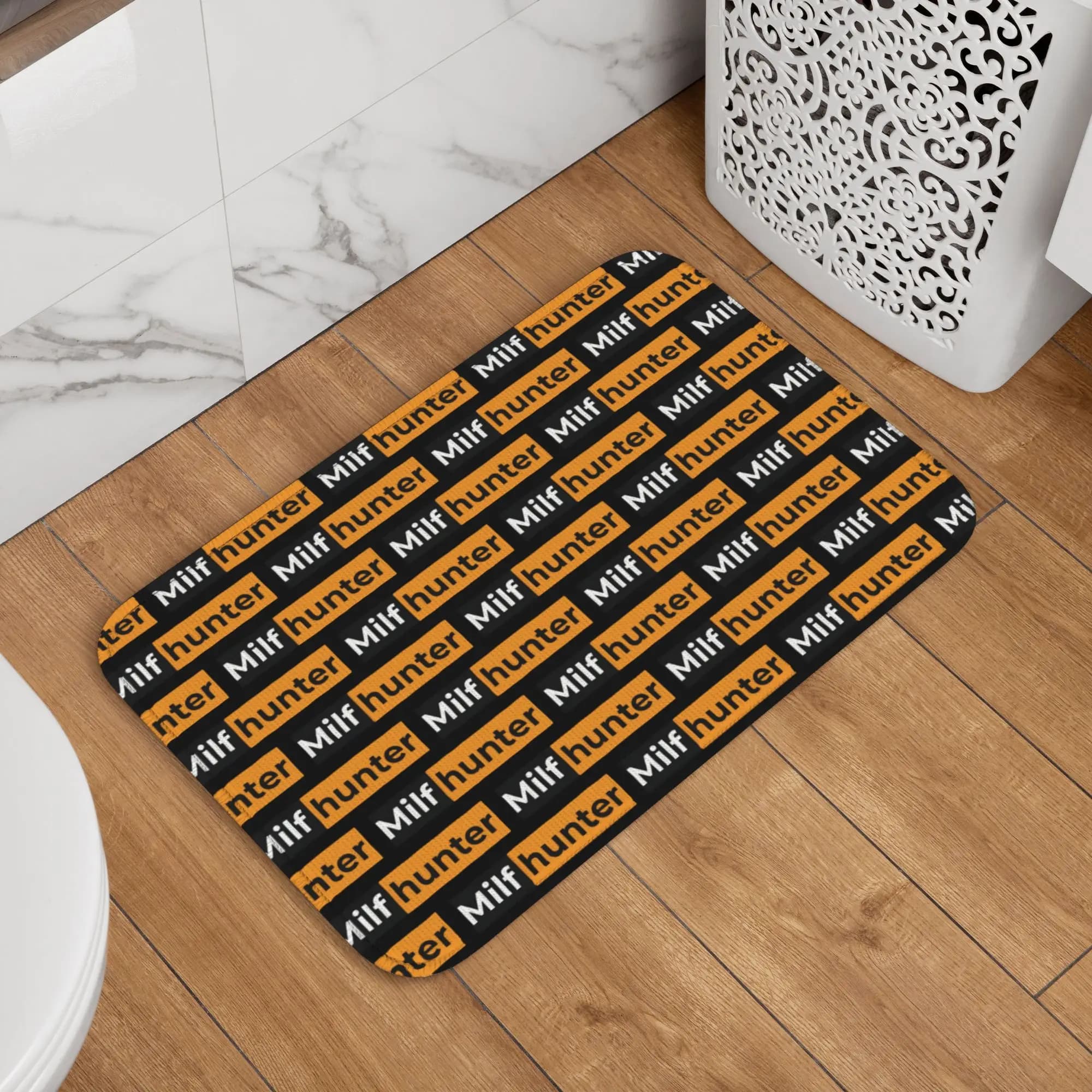 Personalized Mat Funny 'MILF Hunter' for Entrance, Bathroom, Kitchen, Living Room, External Use and Interior