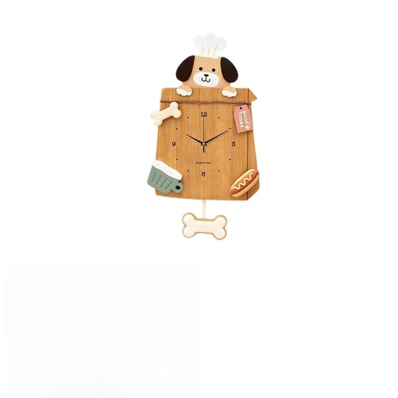 Puppy wall clock, dining room living room decorative clock, swing wall watch