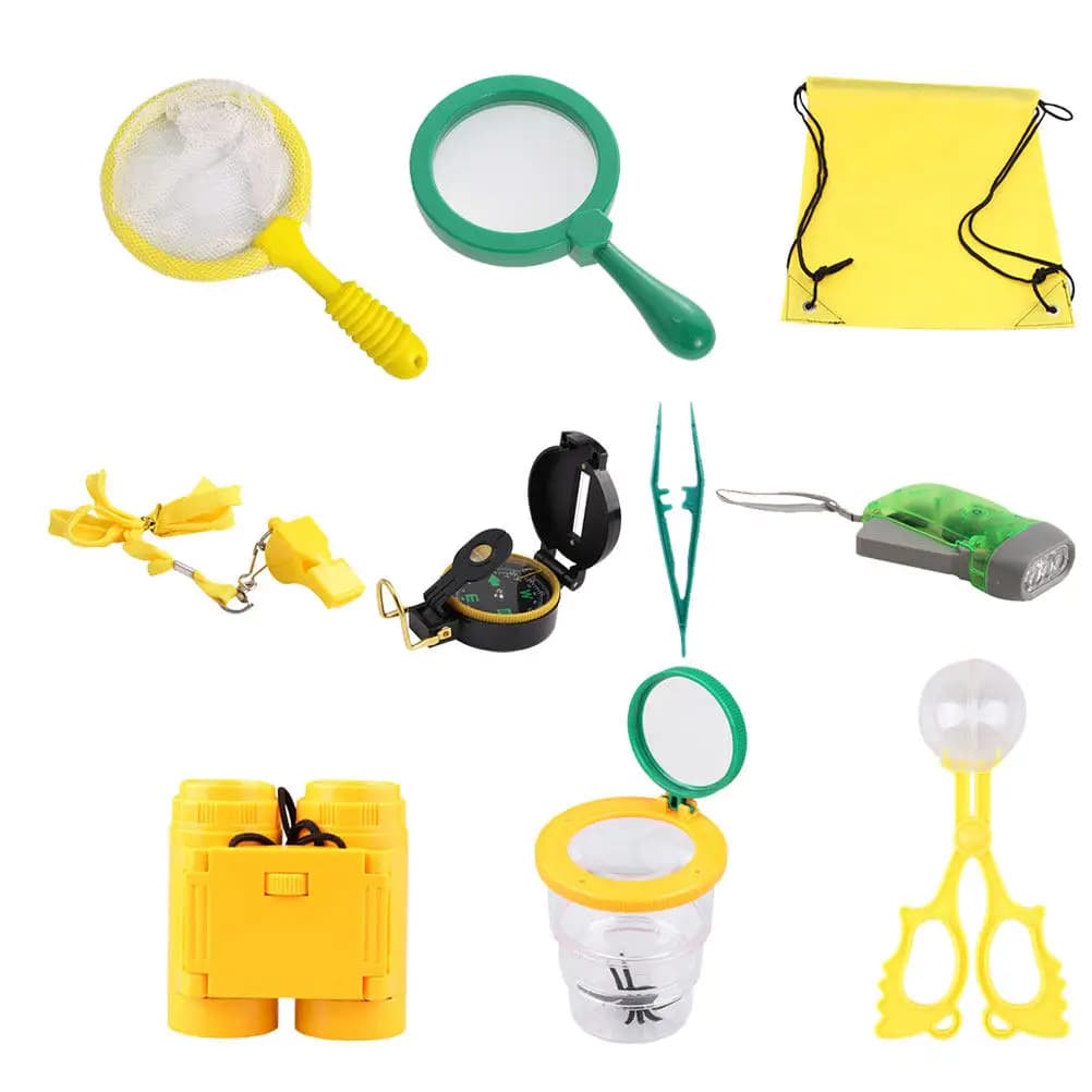 Kit di osservazione degli insetti da 10 pezzi per bambini, per escursioni all'aperto, osservazione degli insetti, strumenti educativi per l'esplorazione della natura e la scienza