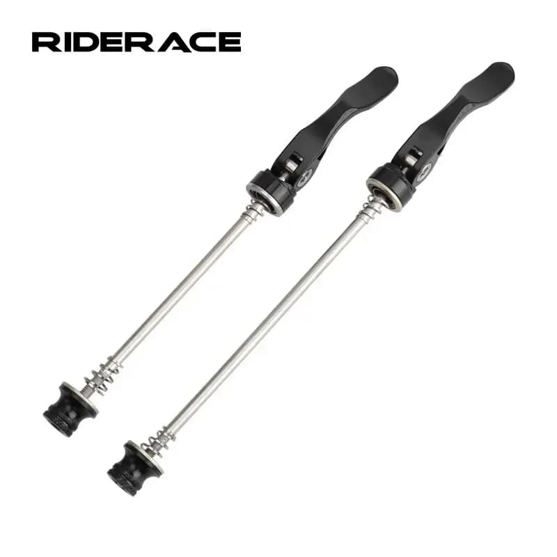 RIDERACE Perno a Sgancio Rapido QR per Mozzo Bici, Leva in Lega di Alluminio Anteriore 100mm Posteriore 135mm, per Cerchione Bici da Montagna, Asse Ruota
