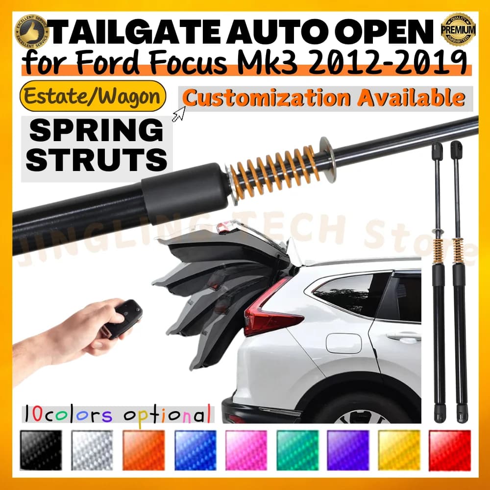 Qty(2) Trunk Struts with Spring for Ford Focus Mk3 Estate 2012-2019 Rear Tailgate Boot Lift Supports Shock Absorbers Dampers