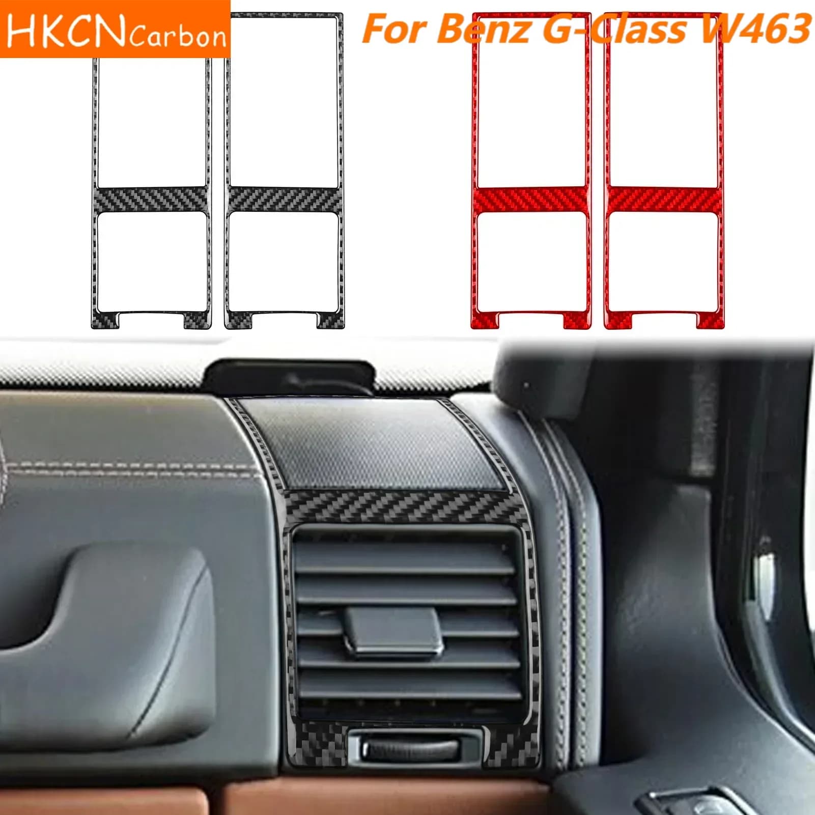 For Mercedes Benz Class G W463 2004—2018 Accessories Auto Carbon Fiber Sides Air Vent Exit Frame Interior Cover Trim Sticker