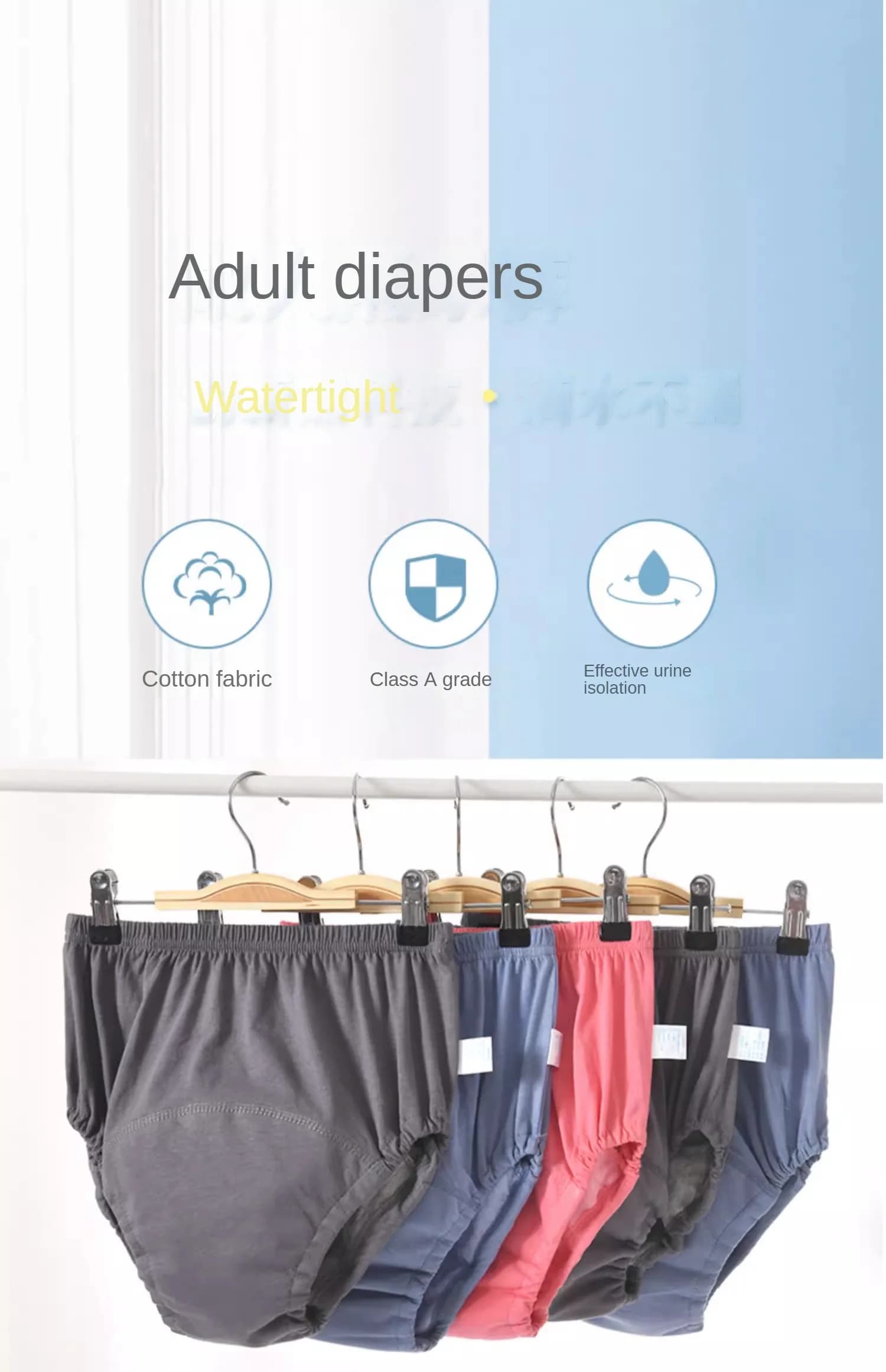 Adult Incontinence Underwear for Elderly – Reusable Leak-Proof Bed Pads and Adult Diapers for Paralysis and Urinary Incontinence