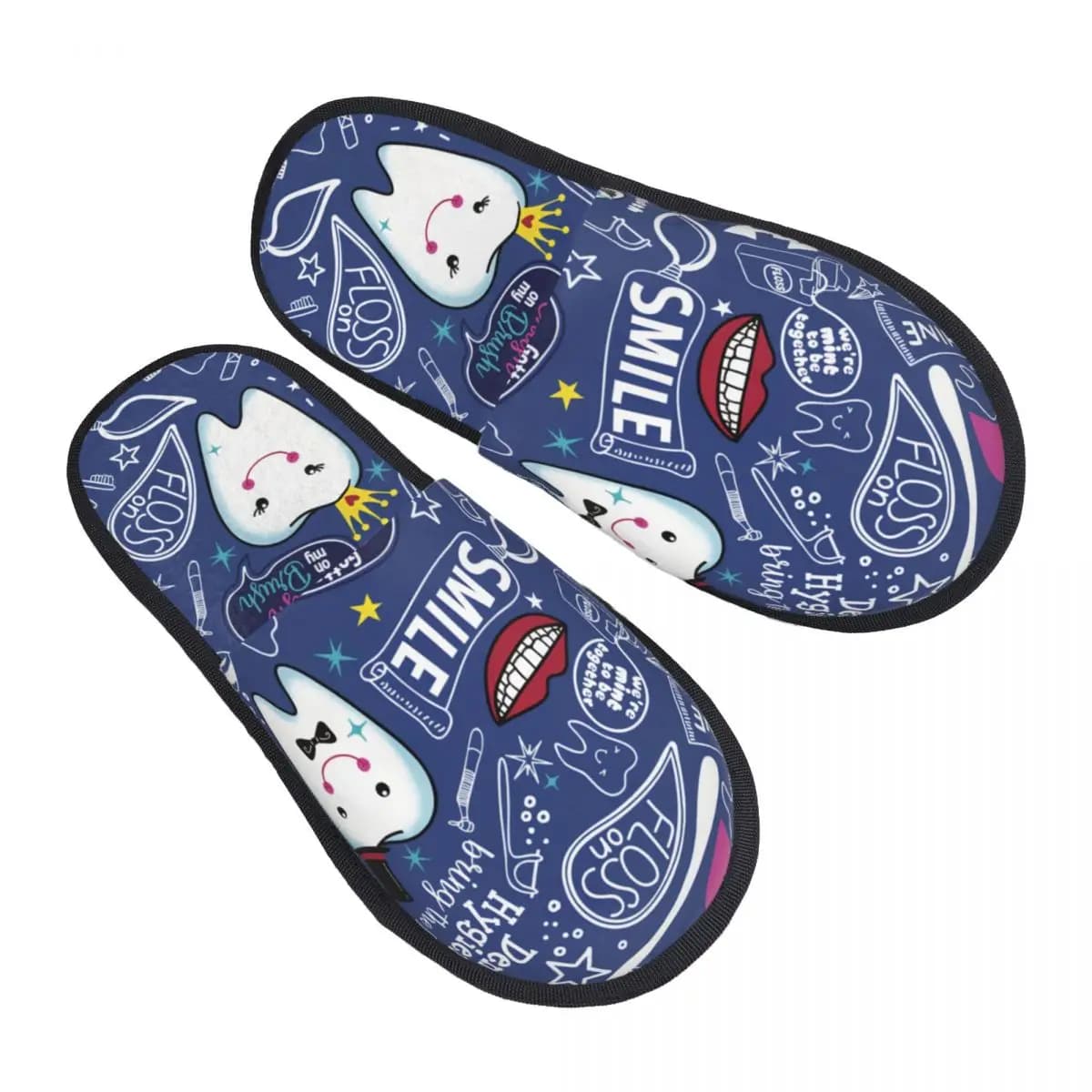 Teeth Dentist Dentistry Comfy Scuff With Memory Foam Slippers Women Spa House Shoes