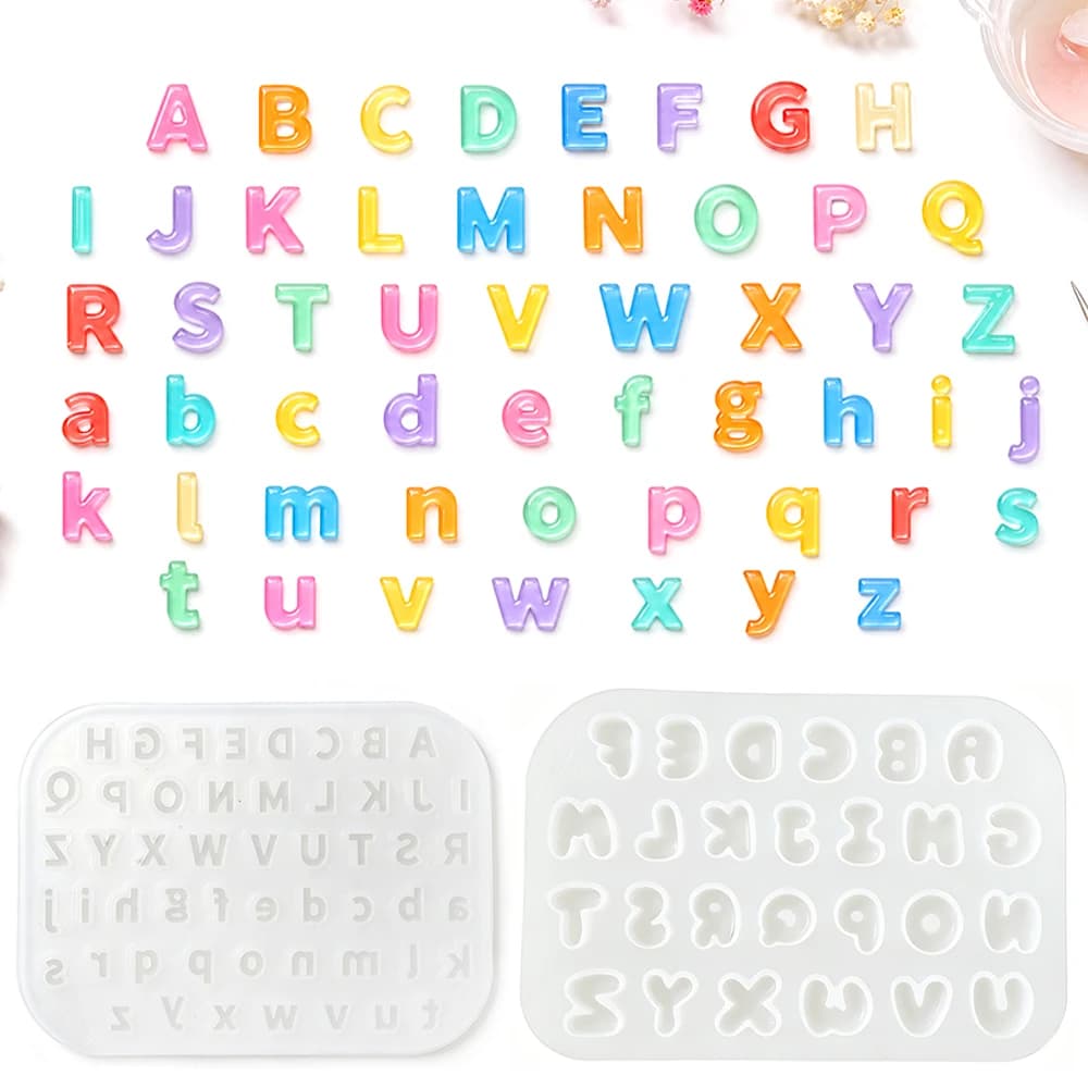 S0321 Mini Size Silicone Mold for DIY Crystal Epoxy Resin Uppercase Lowercase Letter Jewelry Making Alphabet Mold