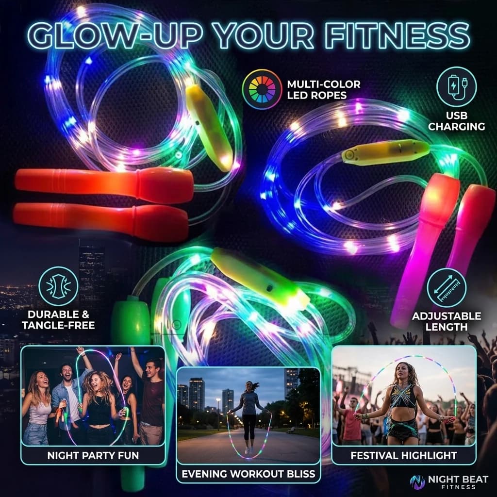 1-10pcs LED Luminous Jump Ropes Skipping Rope Sport Speed Ropes Night Exercise Fitness Training Light Up Led Skipping Rope