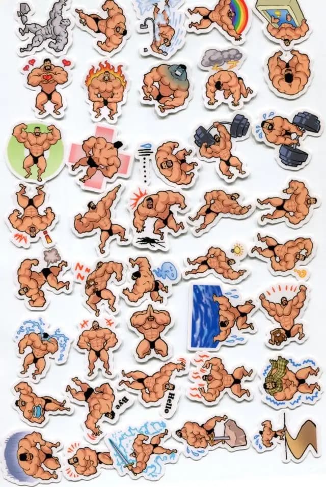 40pcs/pack Muscle man Z414 (2-4cm) DIY Backpack Sticker