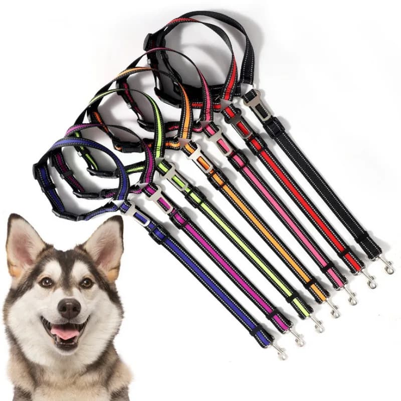 Guinzaglio per cani cinture di sicurezza regolabili guinzaglio per cani corda di trazione guinzagli per cani riflettenti cinture di sicurezza per auto per cani che viaggiano prodotti per animali domestici