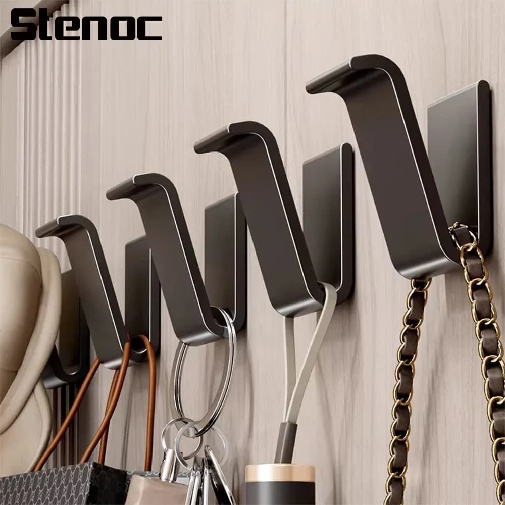 10/20Pcs No Drilling Self-Adhesive U-hook Wall Hanging Clothes Hanger Coat Hook Bedroom Organizer Storage Kitchen Accessories