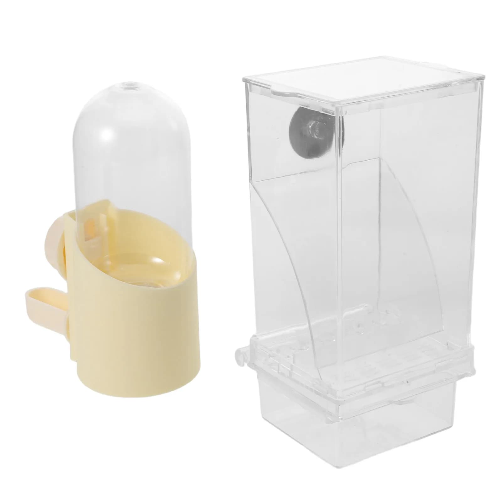 1Set Automatic Bird Feeder Intelligent Pet Feeder Compact Transparent Food Container Water Dispenser for Parakeet Budgie