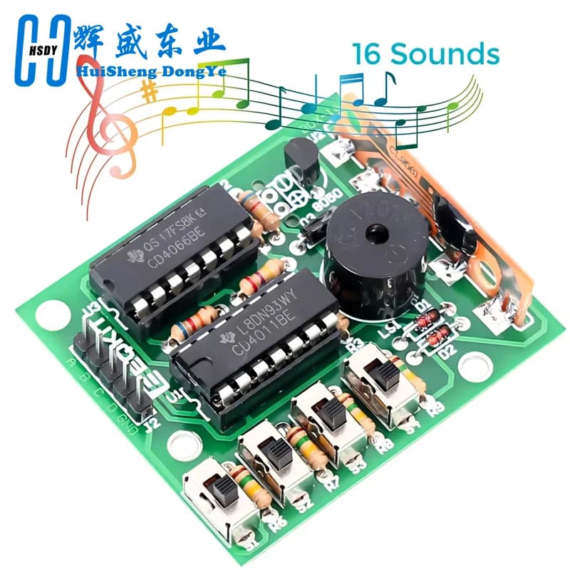 16 Musical Resonance Box BOX-16 Electronic Module Card 16 Tone DIY Kit Parts Components Learning Kit for Welding Practice for Arduino