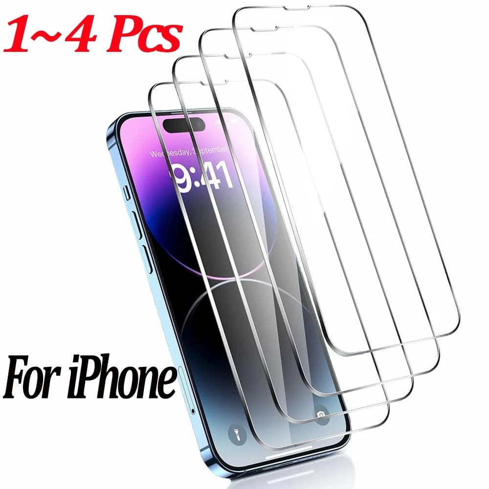 1~4Pcs HD Screen Protective Film for iPhone 17 16 15 14 Pro Max Tempered Glass for iPhone 11 12 13 Mini Camera Target Film iPhone 17 16 Pro Glass