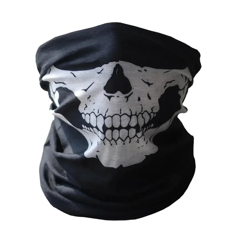 Black Skull Mask Bandana Bike Helmet Collo Mask Half Face Paintball Ski Sport Fascia Military Game Mask