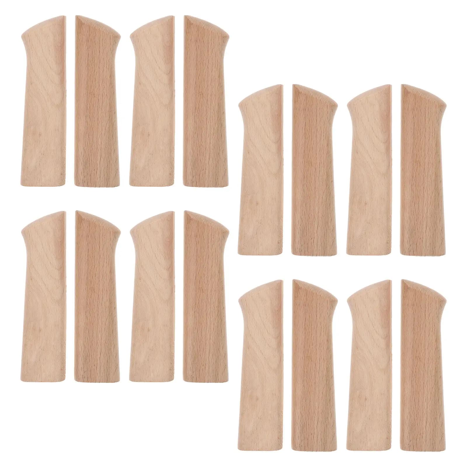 Set di 8 Manici di Ricambio in Legno di Noce per Coltelli da Cucina, Impugnatura Ergonomica per Coltelli Giapponesi da Chef