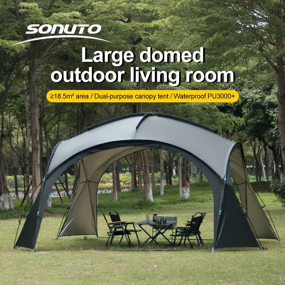 Tenda da campeggio grande per 4-10 persone, impermeabile, antivento, parasole, anti-zanzara, 210D Oxford, per escursioni in spiaggia in famiglia all'aperto