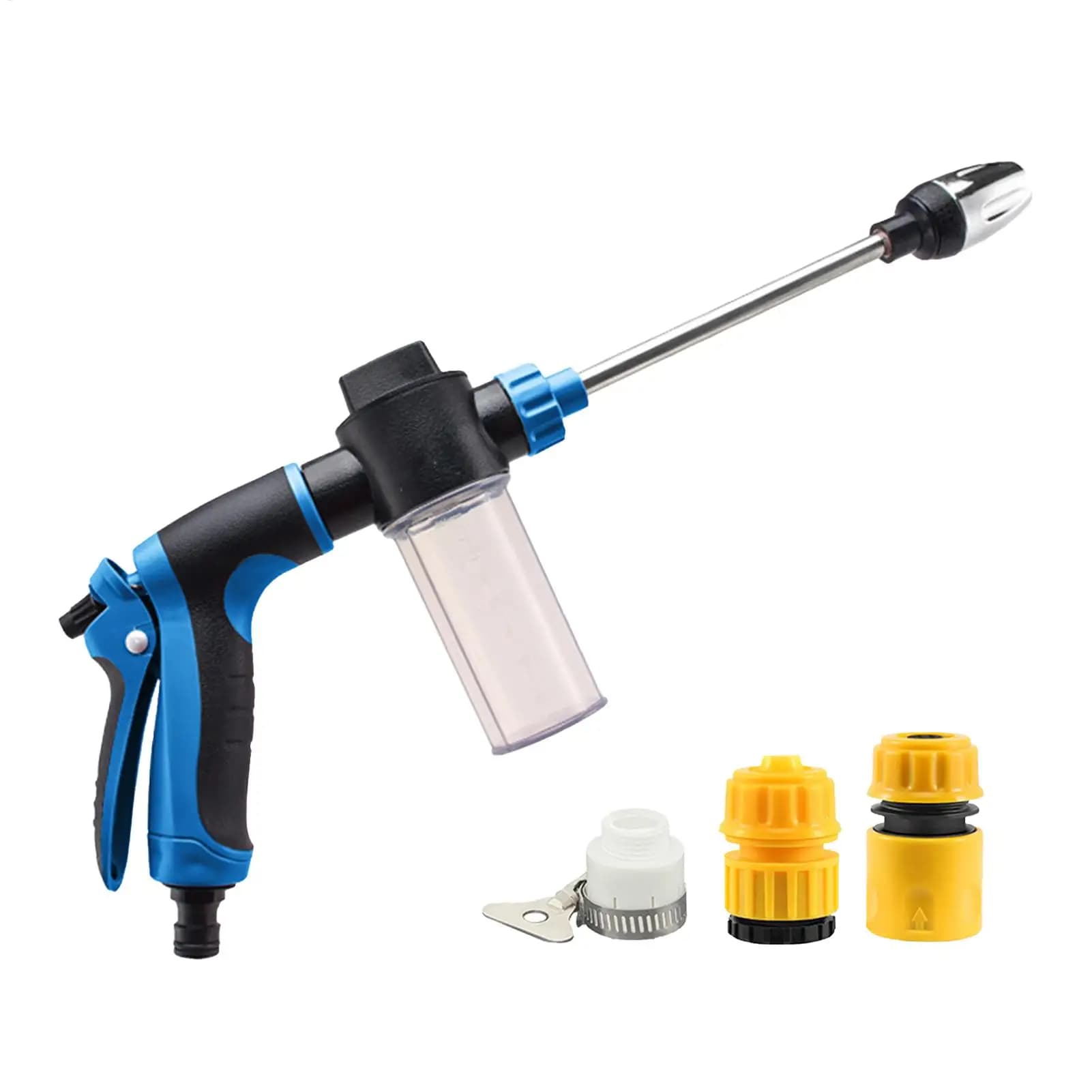 Spruzzatore di Schiuma per Lavaggio Auto con Ugello Regolabile, Cannone ad Alta Pressione Multi-porta, Tubo da Giardino Telescopico, Cannone Schiumogeno per Casa, Camper, Camion