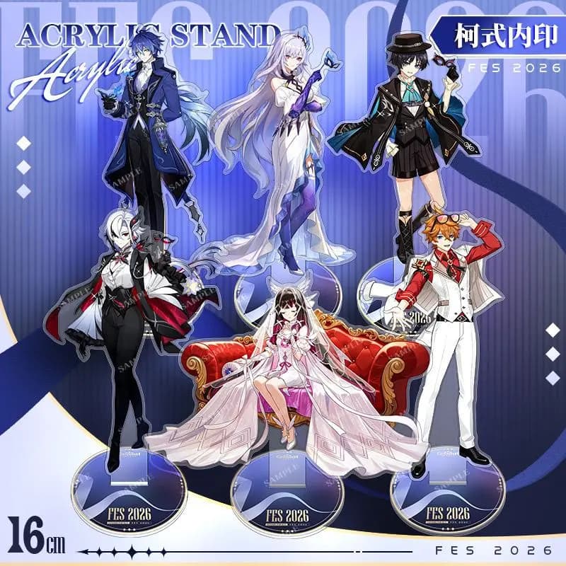 Collezione di Supporti in Acrilico Genshin Impact, Ornamenti da Scrivania Anime Cartoon Wanderer Columbina, Modellini Decorativi, Regali di Compleanno