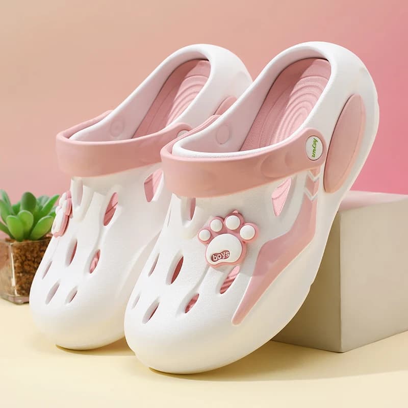 Comodo zoccoli da giardino in EVA da donna, sandali con punta chiusa per uso interno/esterno della casa e sulla spiaggia, scarpe ventilate con suola morbida