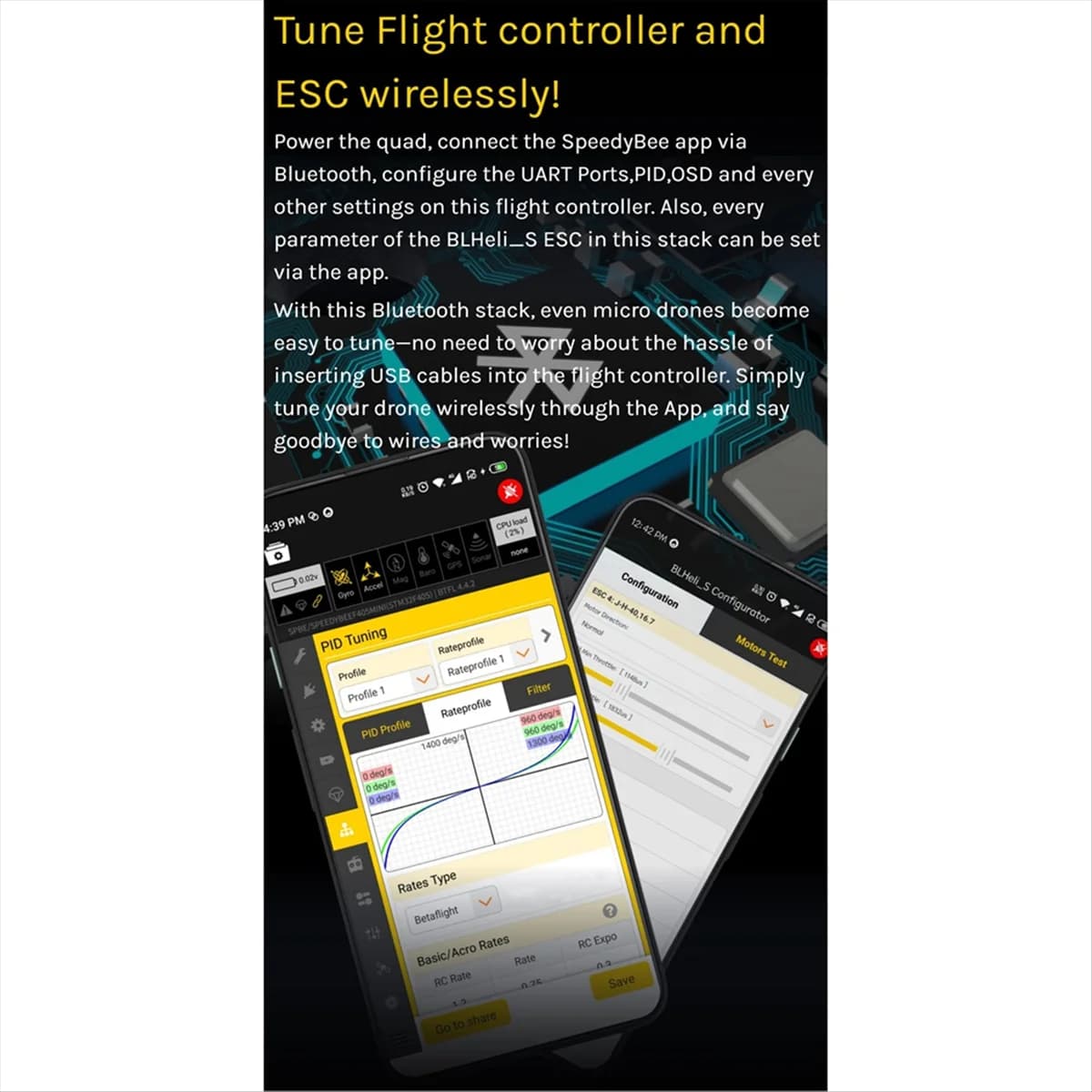 B17CC Per Speedybee F405 Mini Stack BLS 35A 4-in-1 ESC e FC 20x20 RC INAV Betaflight Configura Bluetooth per RC FPV Racing Drone