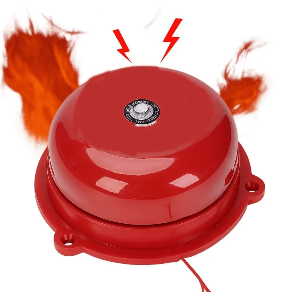 Campanello Antincendio Impermeabile AC 220V in Metallo, Allarme Manuale a Campana, Tipo a Percussione Interna, Campanello Elettrico per Allarme Antincendio, Campanello per Porta d'Ingresso