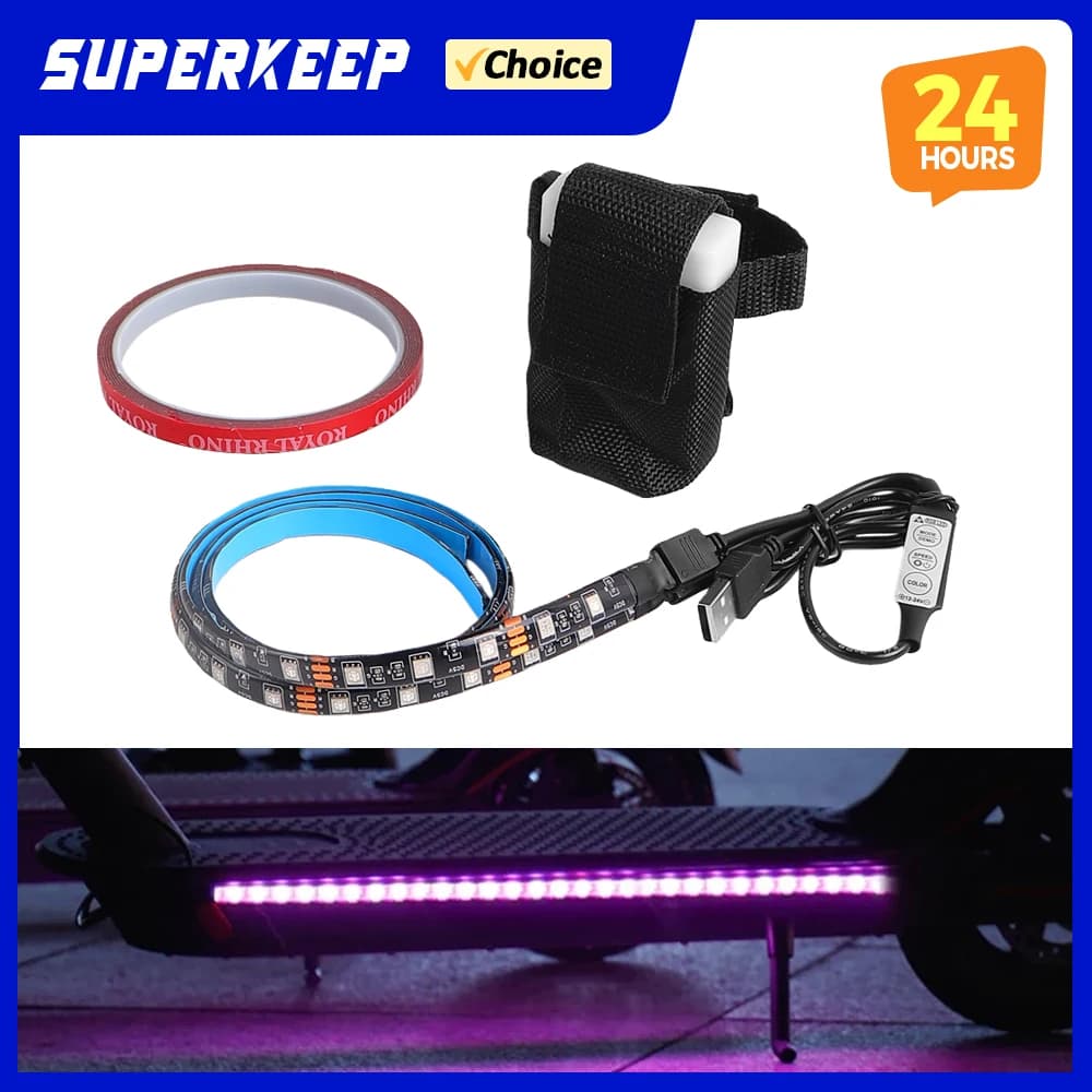 Luce di Sicurezza Notturna a LED Multicolore per Monopattino Elettrico Xiaomi M365 1s Pro Pro2 MI3, Lampada Torcia