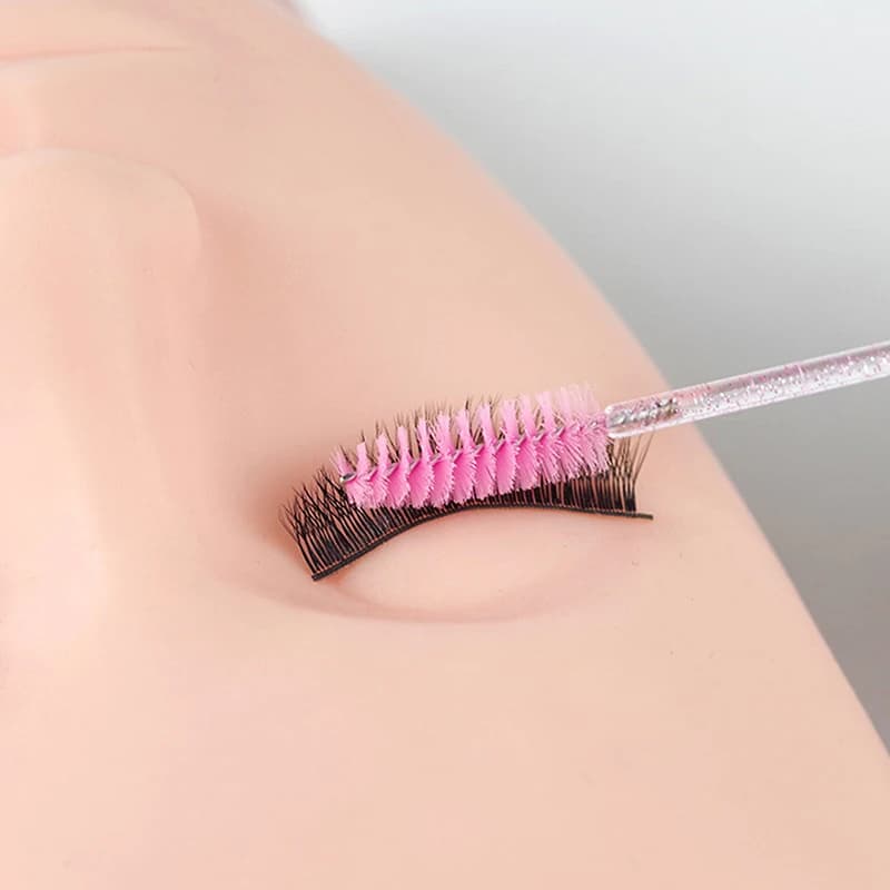 New Set of 1 Flake Shaped Eyelash Brush with Crystal Tubes, Mascara and Eyebrow Combs, Makeup Tools